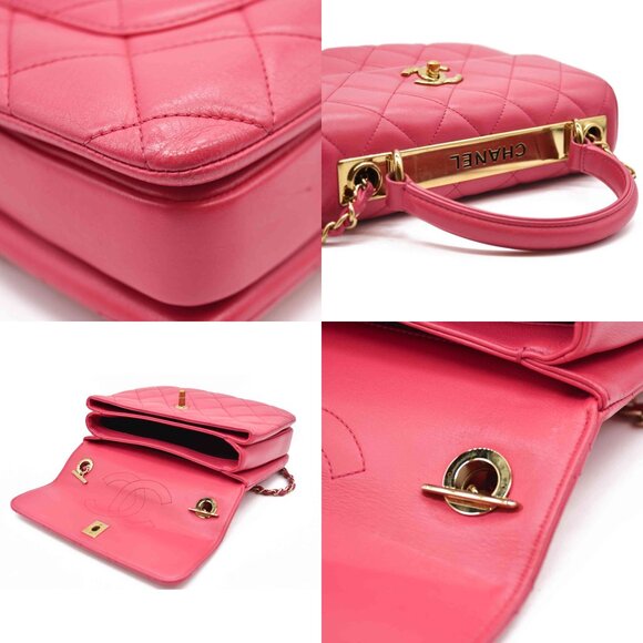 CHANEL Lambskin Quilted Small Trendy CC Flap Dual Handle Pink Gold - Picture 8 of 14